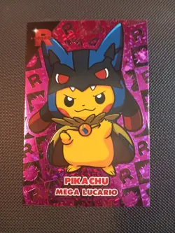 Pikachu Poncho Mega Lucario Purple Holo Team Rocket Card Database Peru Pokemon - Image 1