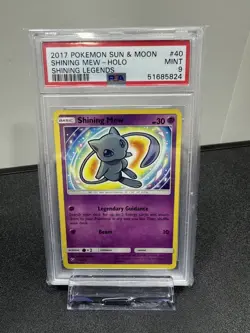 Pokemon TCG Shining Mew 40/73 S&M Shining Legends PSA 9 Graded Mint - Image 1