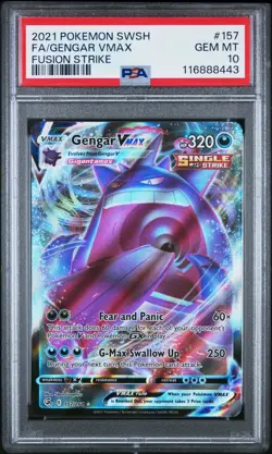 PSA 10 Gengar VMax Full Art #157/264 Pokemon Fusion Strike - Image 1
