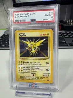 Zapdos Holo - Base Set 16/102 - PSA 8 NM-MT - 1999 WOTC Pokemon Vintage Card - Image 1