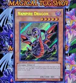 Yugioh Vampire Dragon EXVC-EN081 1st Edition Secret Rare Holo Bleed NM - Image 1