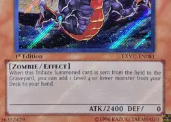 Yugioh Vampire Dragon EXVC-EN081 1st Edition Secret Rare Holo Bleed NM - Image 3