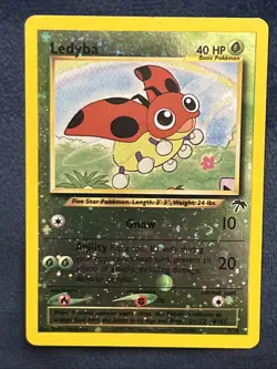 Double Swirl 🌀Ledyba 7/18 Southern Islands Reverse Holo Promo Pokemon Card - Image 1