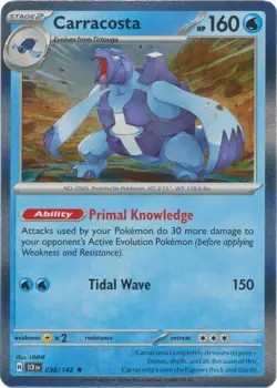 Carracosta 038/142 Stellar Crown Holo Pokemon Card NM - Image 1