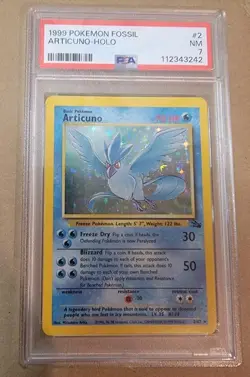 ARTICUNO HOLO FOSSIL 2/62 POKEMON CARD PSA 7 NM - Image 1