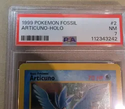 ARTICUNO HOLO FOSSIL 2/62 POKEMON CARD PSA 7 NM - Image 2