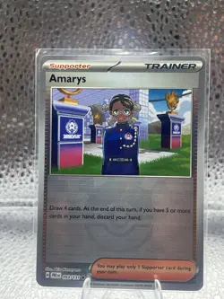 Amarys Prismatic Evolutions Holo Pokemon TCG Card Poke Ball Pattern, 093/131 - Image 1