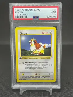 Pokemon Base Set 1st Edition Shadowless Pidgey 57/102 PSA 9 Card WOTC TCG CCG - Image 1