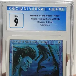 MTG - Revised - Merfold of the Pearl Trident - Graded - CGC 9.0 - Vintage - Image 4