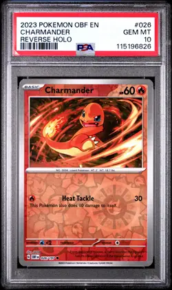 2023 POKEMON OBF EN-OBSIDIAN FLAMES REVERSE HOLO #026 CHARMANDER PSA 10 - Image 1