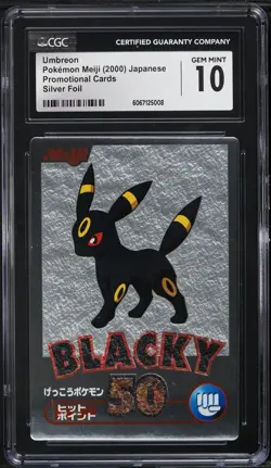 CGC 10 Umbreon (Blacky) Silver Foil Meiji Promo Japanese 2000 Pokemon - Image 1