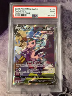 PSA 9 MEW V 251 FUSION STRIKE ALT ART SWORD & SHIELD POKEMON MINT 💎 - Image 1