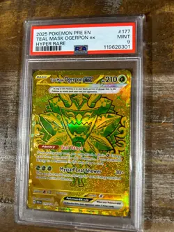 POKEMON 2025 Prismatic Evolutions TEAL MASK OGERPON Hyper Rare #177 PSA 9 Mint - Image 1