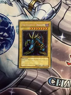 (YCL) Tri-Horned Dragon LOB-000 Secret Reverse Foil Error Unlimited YUGIOH VLP - Image 1