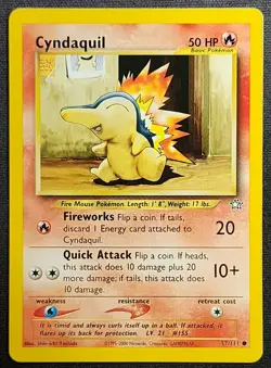 Cyndaquil 57/111 2000 Neo Genesis Uncommon WOTC Vintage Pokemon Card - Image 1