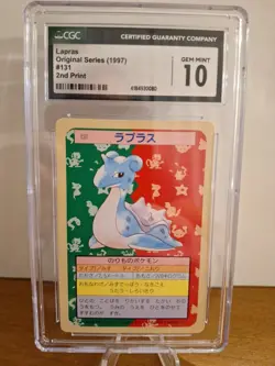 CGC 10 MINT Japanese Topsun GREEN BACK 1997 Lapras 131 Pokemon Card. Pop 6! - Image 1