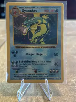 Pokemon Gyarados Holo Shadowless Rare TCG Base Set Card 6/102 - Image 1
