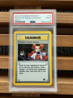 2000 Pokemon Rocket’s Sneak Attack Holo PSA 9 Team Rocket Unlimited - Image 1