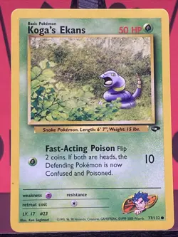 Koga's Ekans 77/132 Common Gym Challenge Regular 1999 WOTC Pokemon TCG NM - Image 3