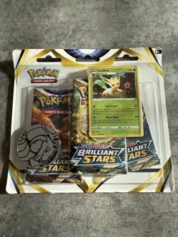 Pokemon Brilliant Stars 3-Pack Blister [LEAFEON] Pokemon TCG Factory Sealed - Image 1
