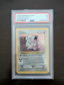 1999 Pokemon TCG Base Set Shadowless Clefairy Holo Rare Card 5/102 - PSA 5 - Image 1