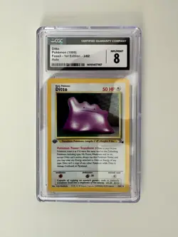 Pokemon 1999 WOTC Fossil 1st Edition Ditto Holo #3 CGC 8 NM/MINT - Image 1