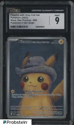 2023 Pokemon x Van Gogh SVP EN Pikachu with Grey Felt Hat #085 CGC 9 MINT - Image 1