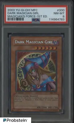 2003 Yu-Gi-Oh! MFC Magician's Force 1st Ed #000 Dark Magician Girl PSA 8 - Image 1