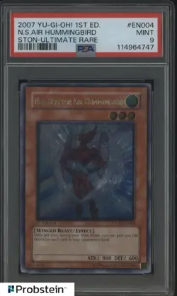 2007 yu-Gi-Oh! 1st Ed STON Ultimate Rare #EN004 N.S.Air Hummingbird PSA 9 - Image 1