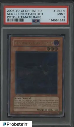 2006 Yu-Gi-Oh! 1st Ed POTD Ultimate Rare #EN005 Neo-Spacian Dark Panther PSA 9 - Image 1