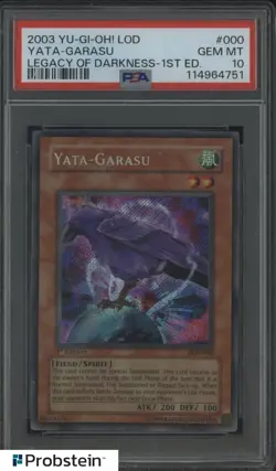 2003 Yu-Gi-Oh! Legacy of Darkness 1st Ed #000 Yata-Garasu PSA 10 GEM MINT - Image 1