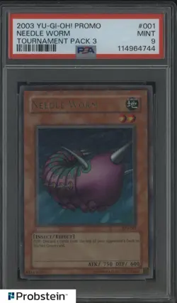 2003 Yu-Gi-Oh! Promo Tournament Pack 3 #001 Needle Worm PSA 9 MINT - Image 1