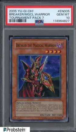 2005 Yu-Gi-Oh! EN005 Breaker The Magical Warrior Tournament Pack 7 PSA 10 - Image 1