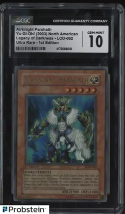 2003 Yu-Gi-Oh! Legacy of Darkness 1st Edition #LOD-062 Airknight Parshath CGC 10 - Image 1