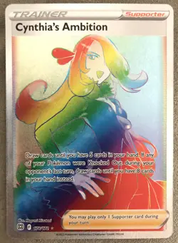 Rare 2022 Pokemon TCG Brilliant Stars Cynthia’s Ambition Rainbow Card 178/172 NM - Image 1