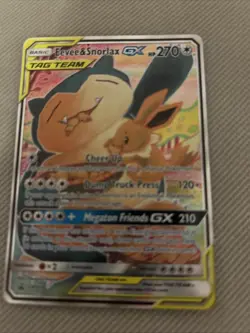 Evee and Snorlax Gx Full Art Tag Team Promo Pokemon Card - Image 3