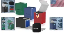 Elegant 4-Pack Leather Card Deck Boxes with Magnetic Closure - Fits 400+ Cards - Image 2