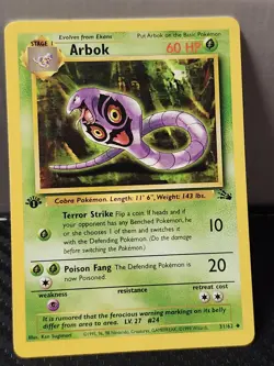 Arbok 31/62 1st EDITION FOSSIL Pokemon Card Lightly Played - Image 1