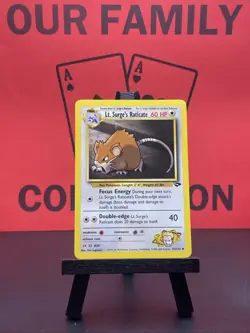 Lt. Surge's Raticate 53/132 Gym Challenge Regular 1999 WOTC Pokemon TCG VLP - Image 1