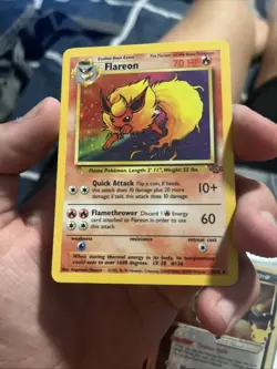 Pokemon TCG Flareon Jungle Holo Rare Card 3/64 Moderately Played - Image 2