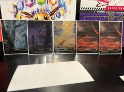 MAGIC MTG UNFINITY BORDERLESS PLANETARY GALAXY FOIL BASIC LAND SET Pack Fresh - Image 1