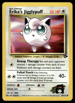 2000 Pokemon Gym - Challenge Erika’s Jigglypuff #69 Light Play - Image 1