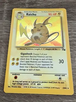 Raichu Fossil Holo 14/62 | Pokemon TCG 1999 MINT *Not Played* - Image 1