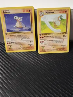 1st EDITION!! Marowak 39/64 Cubone 50/64 Jungle Set Pokemon 1999 Lot Of 2 Cards - Image 1
