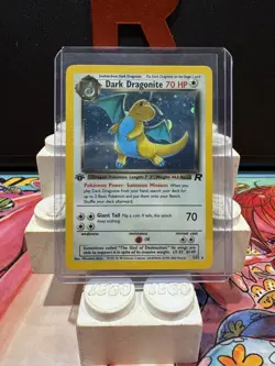 Pokemon TCG Team Rocket Set Dark Dragonite 5/82 Rare Holo 1st Edition LP - Image 1