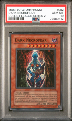 2003 YuGiOh PSA 10 Dark Necrofear DL2-002 Duelist League S2 Promo Super Rare - Image 1