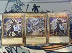 Yugioh Blue-Eyes White Dragon + Dark Magician x2 RA04 Platinum Secret Rare NM - Image 1