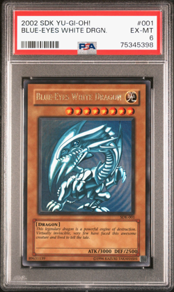 2002 YuGiOh PSA 6 Blue-Eyes White Dragon SDK-001 Ultra Rare - Image 1