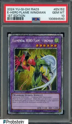 2024 Yu-Gi-Oh! RA03 #EN152 E-Hero Flame Wingman 1st Edition PSA 10 GEM MINT - Image 1