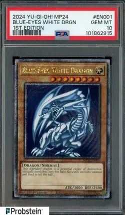 2024 Yu-Gi-Oh! MP24 1st Edition #EN001 Blue-Eyes White Dragon PSA 10 GEM MINT - Image 1